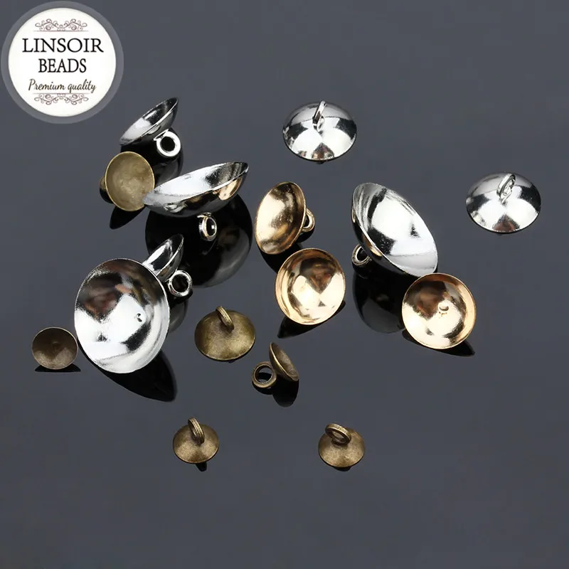 50 шт./лот медные жемчужные подвески золотого/серебряного цвета с соединителем