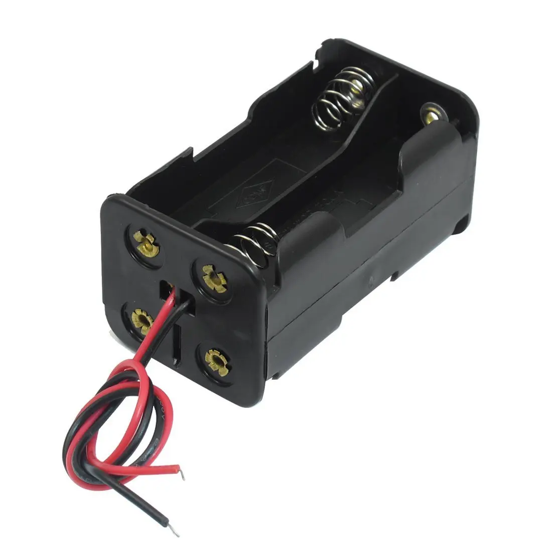 

Черный буксировочный слоя 4x1,5 V AA батареи Батарея держатель Чехол Коробка w проволочные выводы