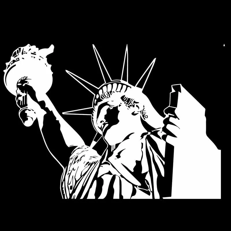 YJZT 16.3CM*11.6CM Art Statue Of Liberty USA Monument Patriotism Car Sticker Holy Vinyl Decal Coolest Black/Silver C27-0190 | Автомобили и