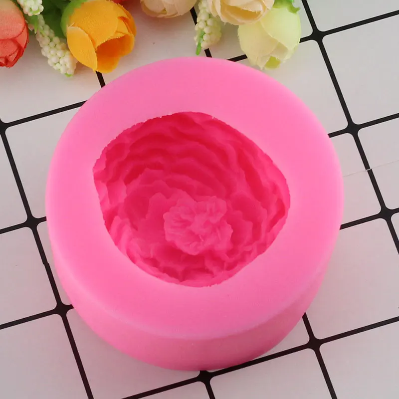 Mujiang 3D Пион цветок силиконовые формы для мыла Свеча Смола глина форма сахарный