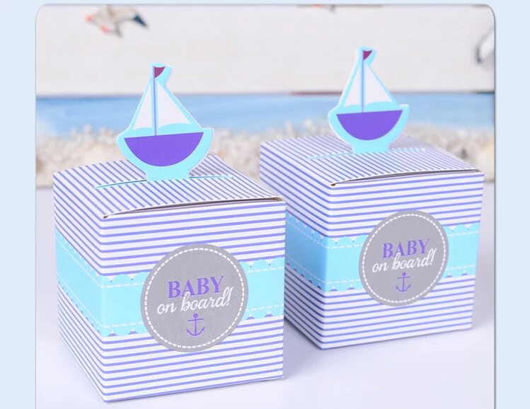 Романтическая коробка для сувениров голубая парусная лодка праздничный подарок