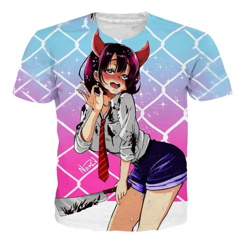 Ahegao Футболка с принтом для мужчин и женщин Harajuku Face красные женские футболки