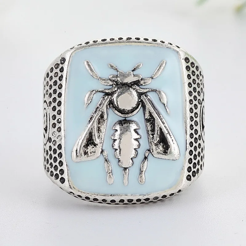 Ретро Имитация пчелы Серебряное Кольцо женское античное насекомое качество