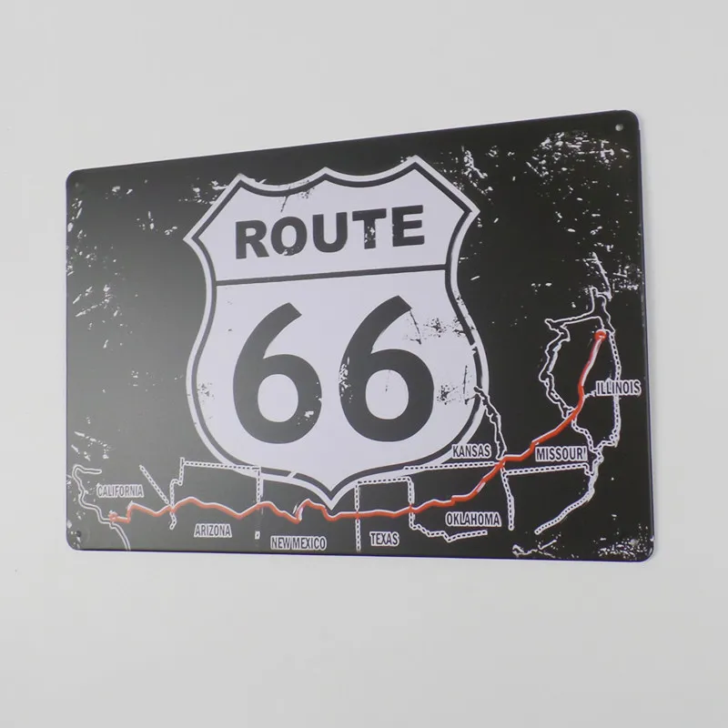 Hohappyme Route 66 металлическая вывеска винтажный декор для паба Декор гостиной бара