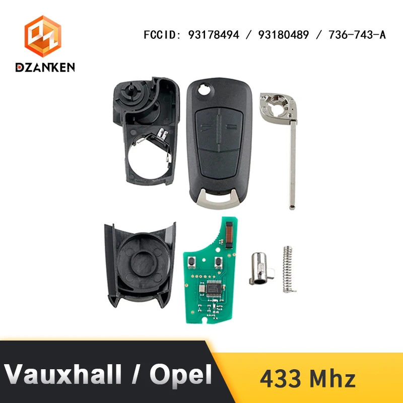 Чехол для дистанционного ключа автомобиля Opel Astra H Zafira B/Vauxhall С чипом транспондера