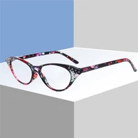 retro floral cat eye reading glasses diamond women men ultralight presbyopic glasses 1 0 1 5 2 0 2 5 3 0 3 5 4 0