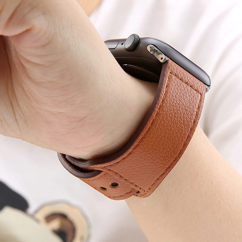 Ремешок для Apple watch band 42 мм 38 40 44 высококачественный кожаный браслет pulseira