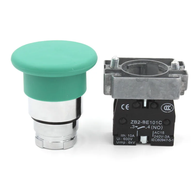 Green Sign Momentary Mushroom Push Button Switch 1 NO XB2-BC31 | Обустройство дома