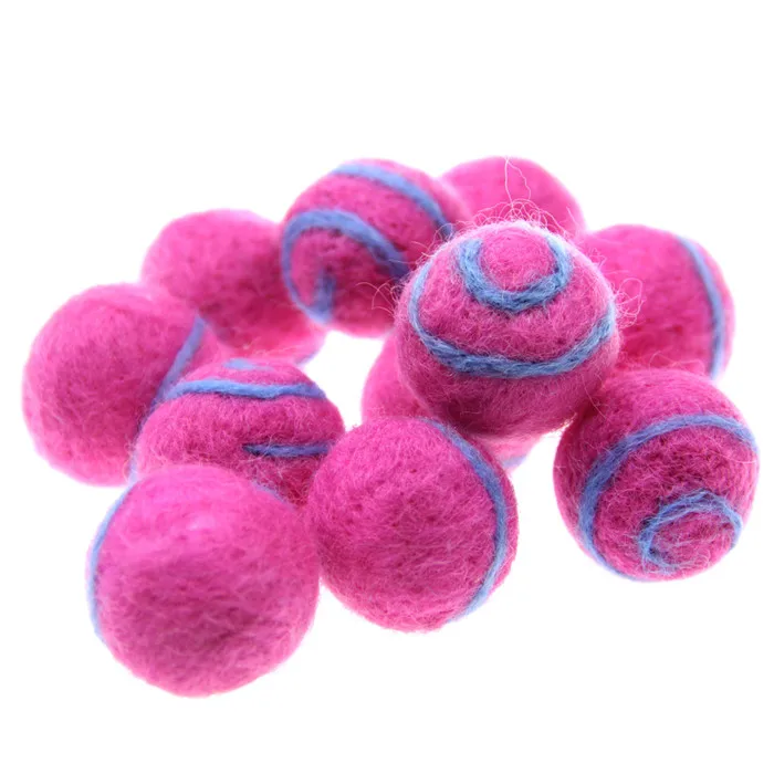 Hot Pink 30 шт. 30 мм Спиральные шарики игольчатые шерстяные шарики пенопластовые намотки вышивка бисером шерсть помпоны аксессуары для бижутерии DIY - Цвет: Hot Pink