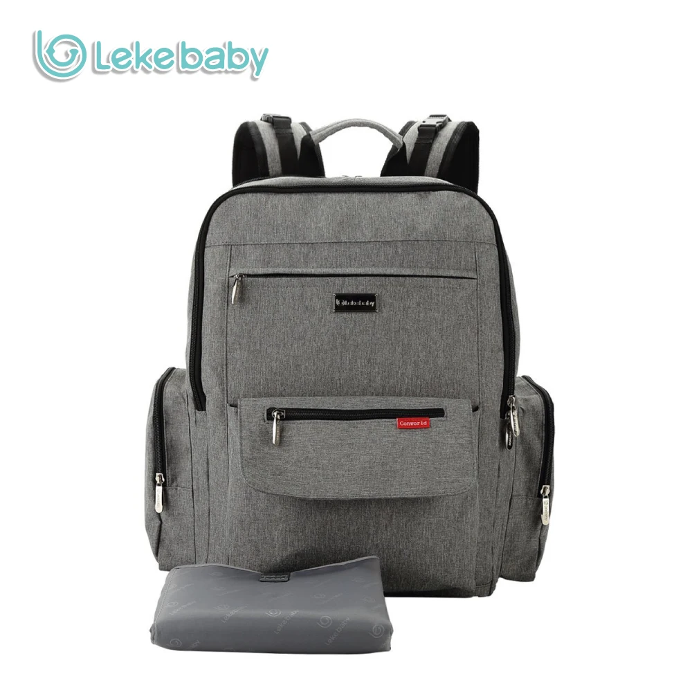 Однотонная сумка для подгузников Lekebaby рюкзак папы вместительная детских