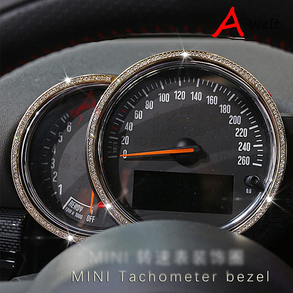 1 комплект для Mini Cooper F54 F55 F56 Тахометр 3D Кольца с алмазами Clubman аксессуары для земляков наклейки на авто-Стайлинг acessory