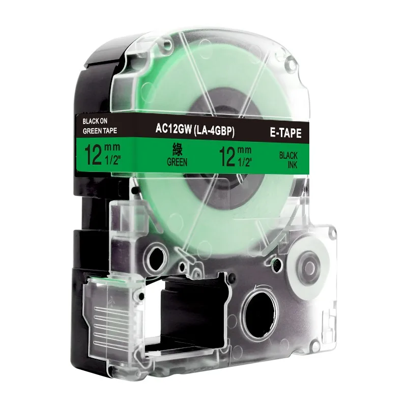 Labelife 1 шт. SS12KW LC-4WBN совместимый Epson LabelWorks LK Лента Стандартная 12 мм для Epson принтер этикеток LW-300 LW-400 SR530C - Цвет: Black on Green
