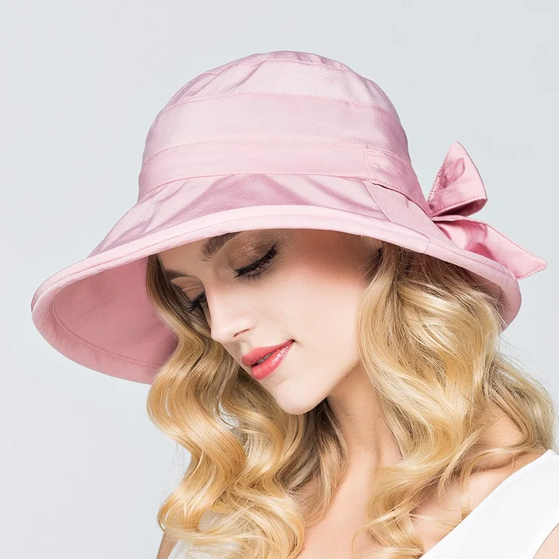 

Lady Summer Sun 5 Color Female Visor Bow Sun Cap Female Sunbonnet Large Sunscreen Folding Fashion Anti-uv Beach Cap B-7383