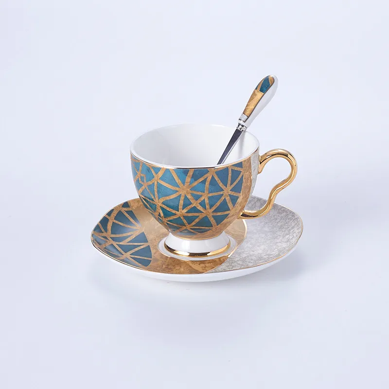 1Coffee Cup 250ml Роскошный кофейный набор из костяного фарфора с золотой инкрустацией, чайный набор, расширенный горшок, чашка, керамическая кружка, сахарница, сливочник, чайный горшок, молочный кувшин - Цвет: 1Coffee Cup 250ml