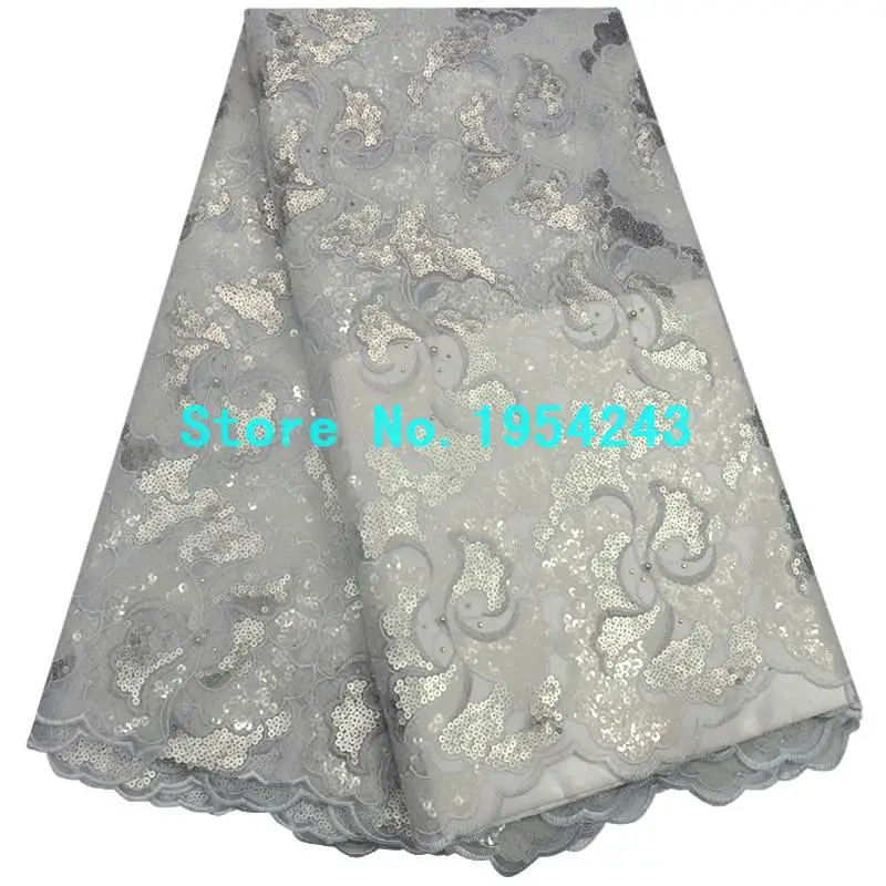 Белая французская Тюлевая кружевная ткань с бисером новинка 2017 модная из органзы