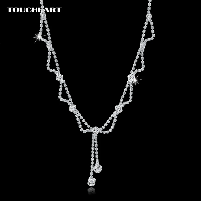 

TOUCHEART Women Collier Femme Wedding Multi-Layer Necklaces Rhinestone Unique Necklaces For Women Silver color Jewelry SNE150799