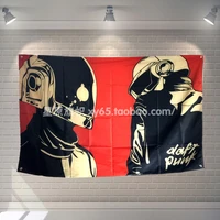daftpunk rock music poster banners music studio wall decoration hanging art waterproof cloth polyester fabric flags