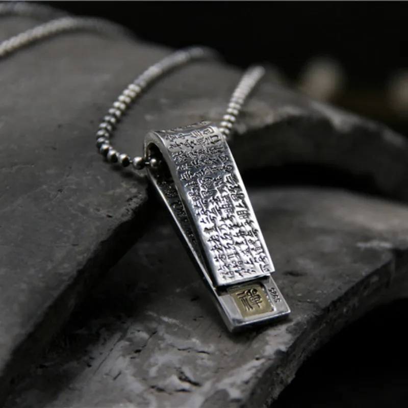 Кулон из серебра 925 пробы с надписью буддизм | Украшения и аксессуары