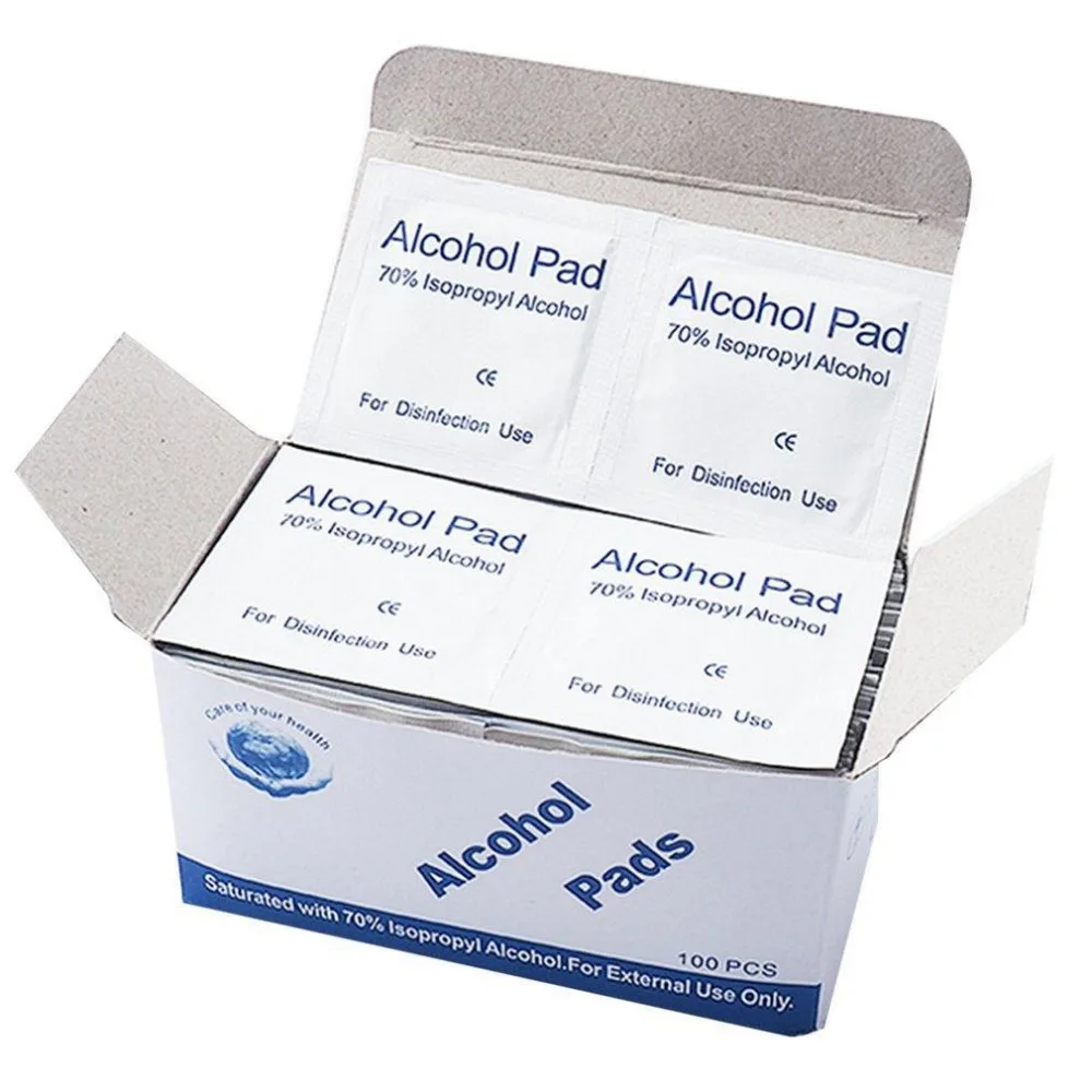 

100pcs Disposable Sterilization Alcohol Disinfection Cotton Piece Emergency Clean Sterilization Cotton Sheet First Aid