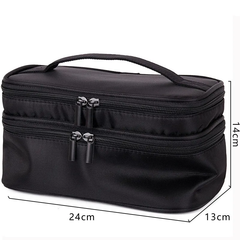 

LIKETHIS Cosmetic Bag For Make Up Brushes Organizer Bag Waterproof Three-tier Zipper Travel Cosmetic Toiletry Bag Case Portable
