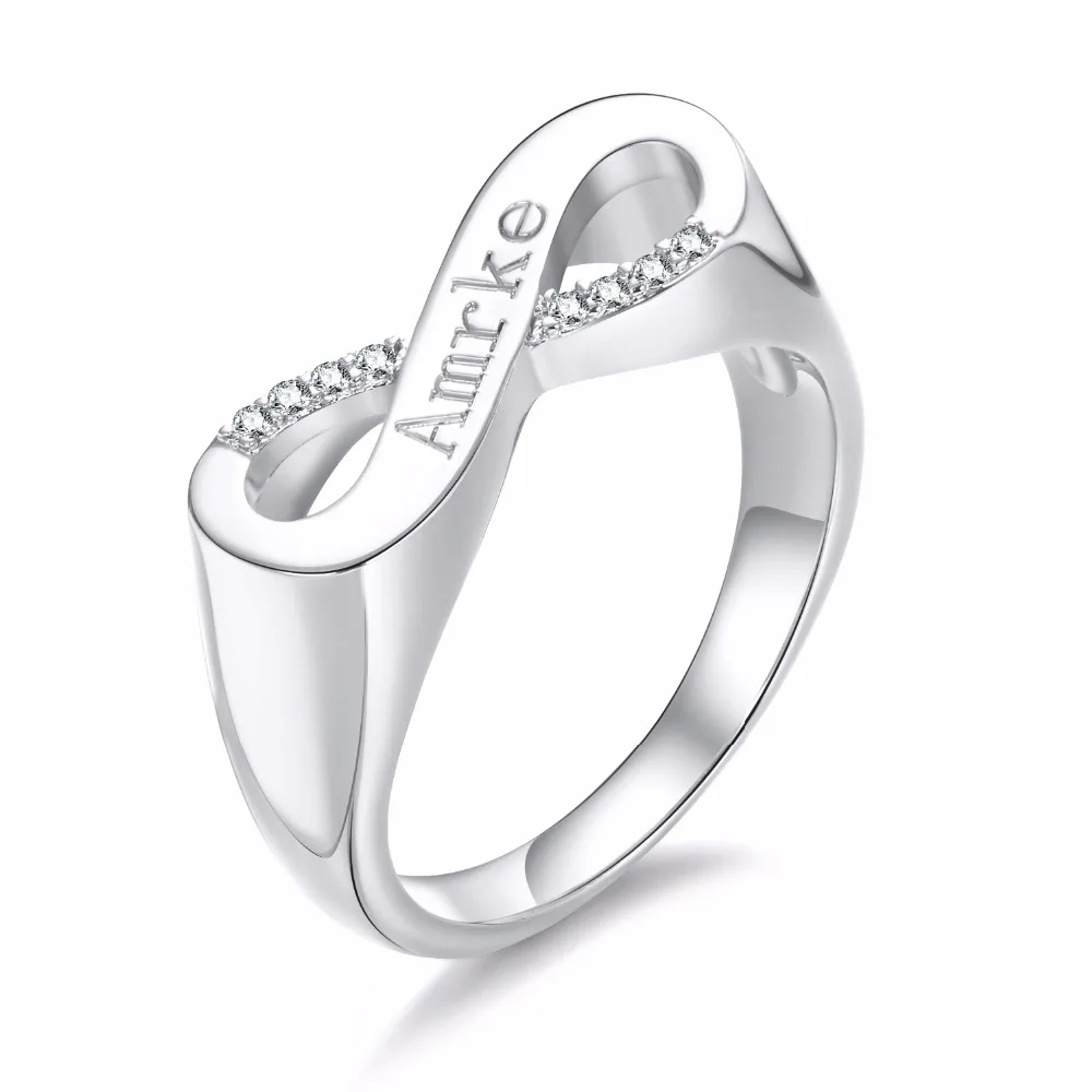 Обычай Infinityring модное медное кольцо Kristal Ringen Goud Kleur Infinity Statement sieraden Groothandel