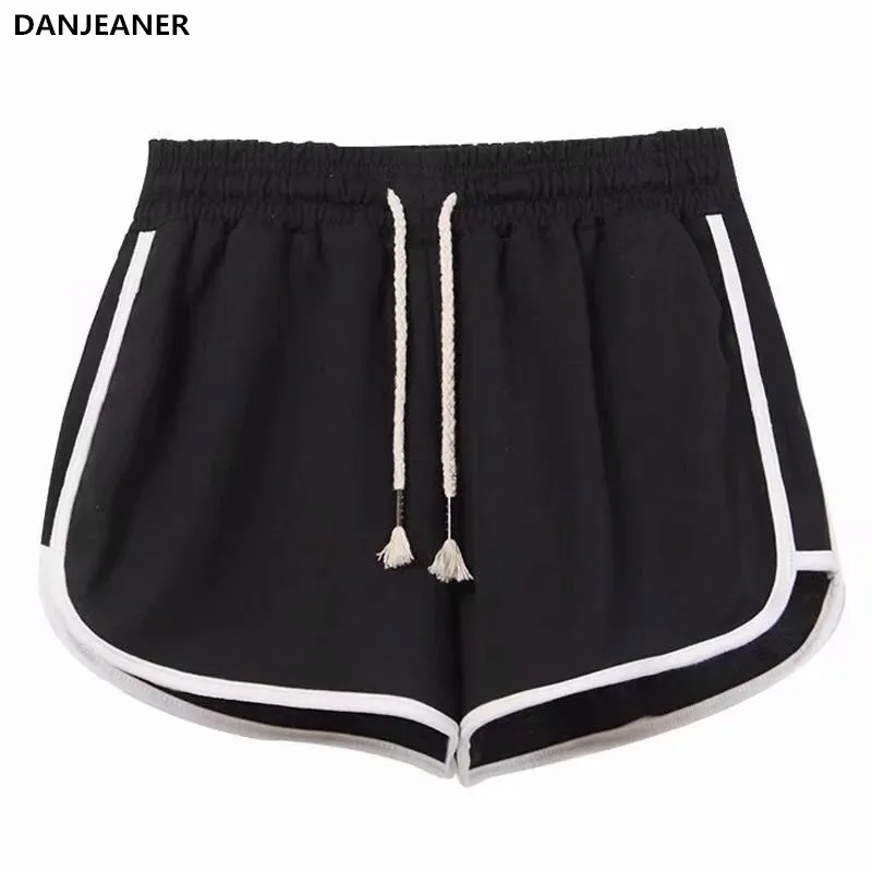 

Летние повседневные хлопковые спортивные шорты DANJEANER, женские шорты на шнуровке для йоги, бега, фитнеса, модные шорты, свободные шорты с высо...