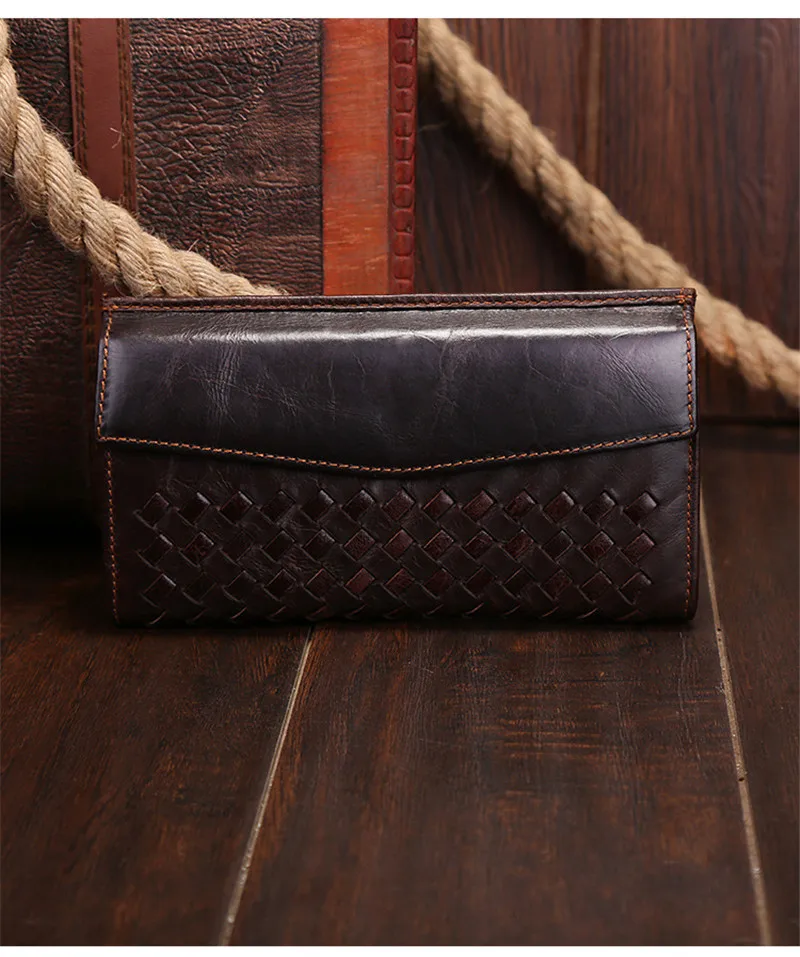 Винтажный Мужской кошелек из натуральной кожи бумажник с зажимом для денег