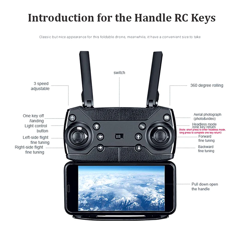 Складной летательный аппарат Дрон RC Квадрокоптер с HD камерой 1080P дистанционное