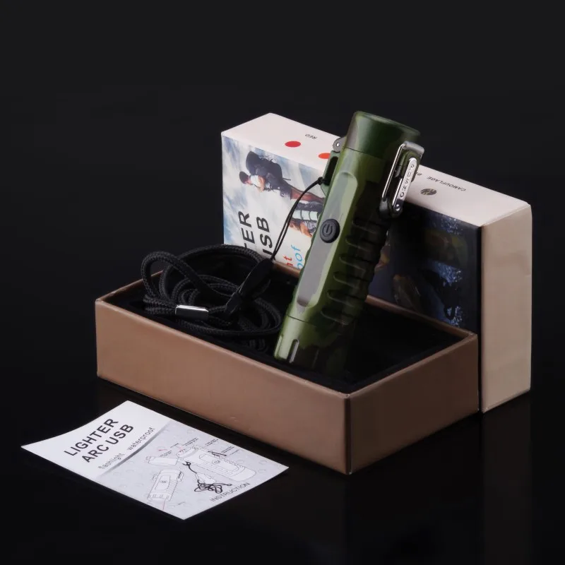 Многофункциональная Водонепроницаемая двухдуговая Зажигалка Usb с фонариком