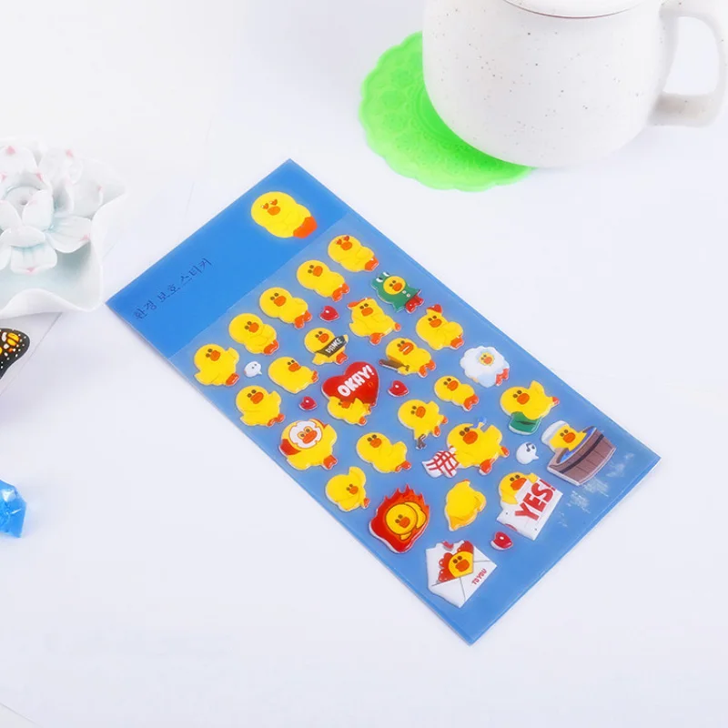 Милый мультфильм утенок пузырьковый стикер каваи 3D Утенок дети скрапбукинг