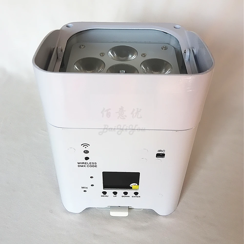 4 шт х 18 Вт RGBWA УФ Батарея PAR Светильник Беспроводной DMX + ИК пульт ДУ Wi Fi приложение