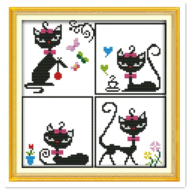 Набор для вышивки крестиком 11CT напечатанный на холсте|cross stitch kits|counted cross kitscat kit |