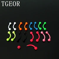 free shipping mixed 8 neon colors 100pcs 1 283mm surgical stainless steel ball curved barbell piercing eyebrow ring