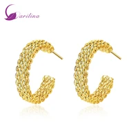 latest design women earrings gold stud earrings fashion jewelry e2009