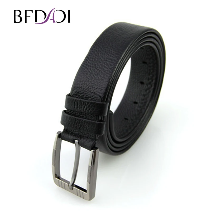 Урожай Мужская Черный Натуральная Кожа Одноместный Зубец Ремня Серебряный Тон