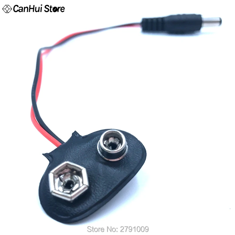 10pcs/lot DC 9V Battery Buckle Experiment Power Connection Line DC2.1MM Plug battery buckle Connector | Обустройство дома