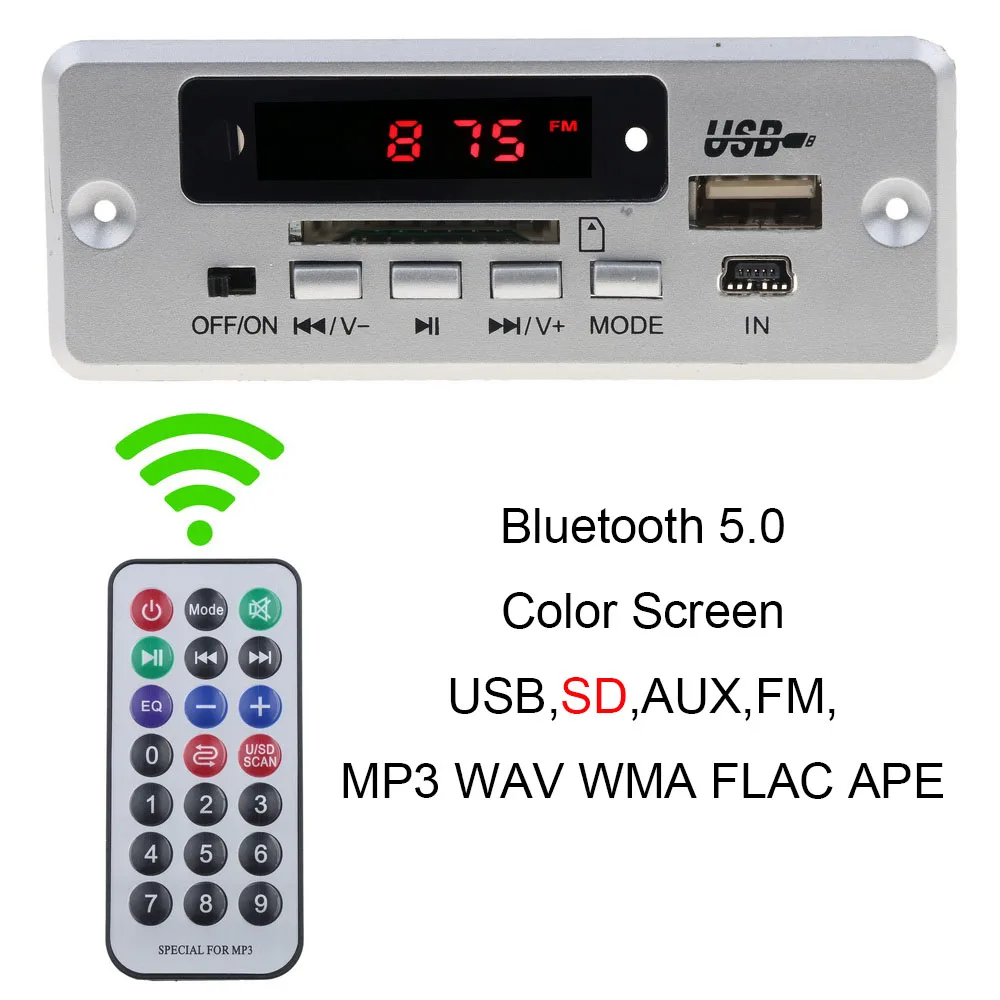 4 Kebidu Bluetooth 5,0 MP3 декодирующая плата модуль беспроводной Автомобильный USB MP3-плеер TF слот для карт/USB/FM/пульт с декодером Модуль платы - Цвет: 4
