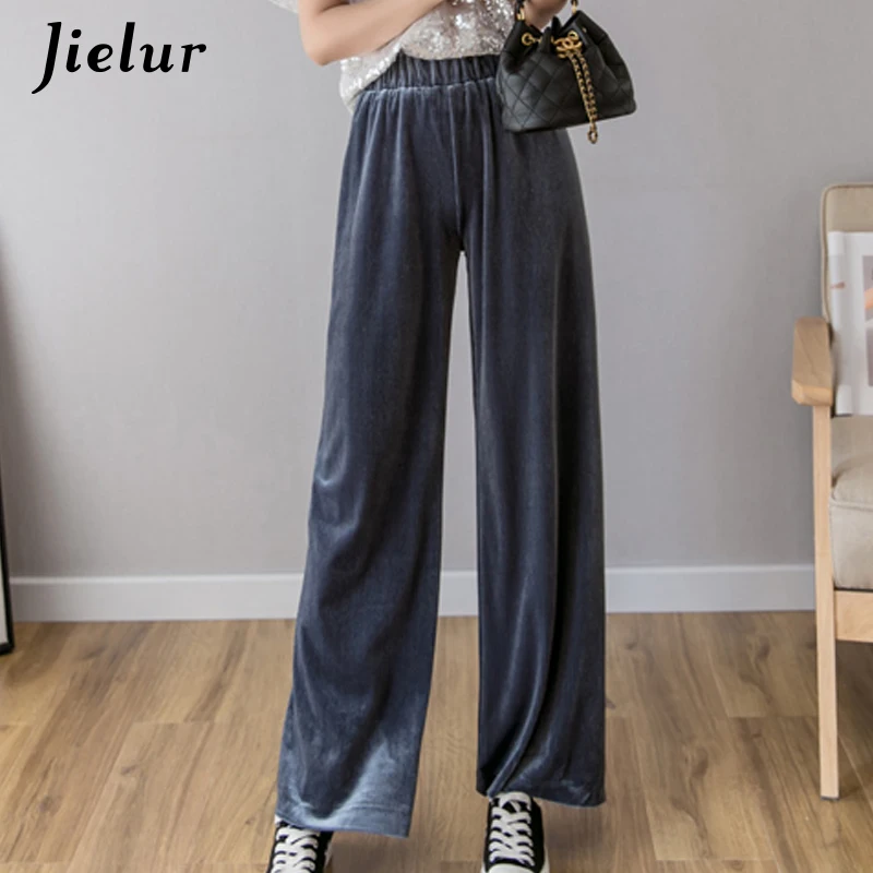 Jielur летние широкие брюки 2019 новые модные длинные свободные Харадзюку женские
