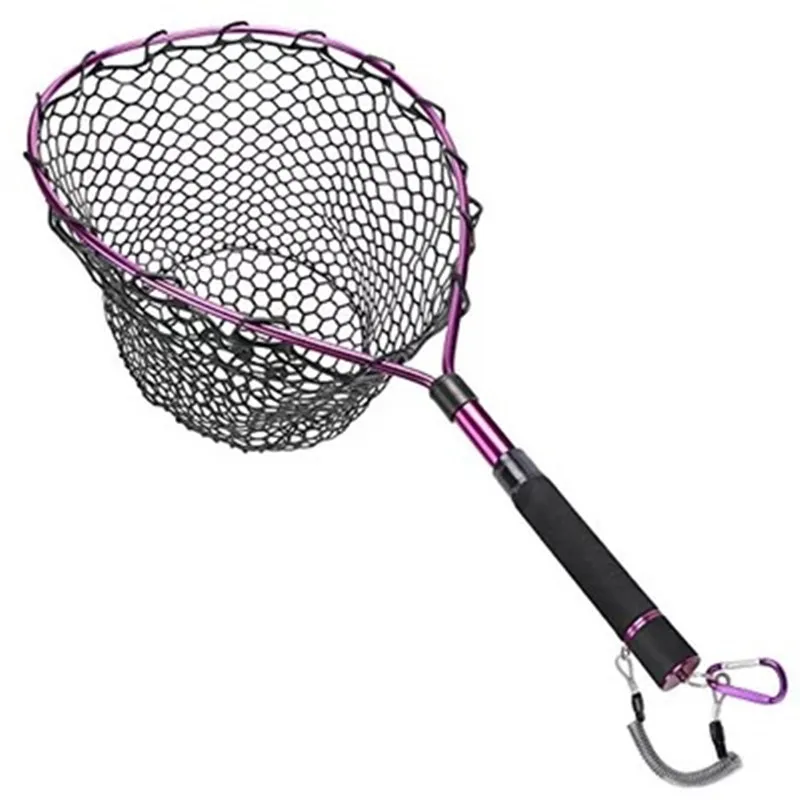 Aluminum Alloy Retractable Silicon Rubber Landing Net Catch And Release Holder Fishing 85cm | Спорт и развлечения