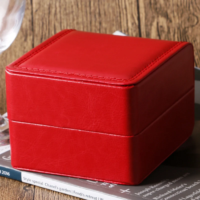 Роскошный Органайзер из пены для браслетов часов кожаная коробка красная