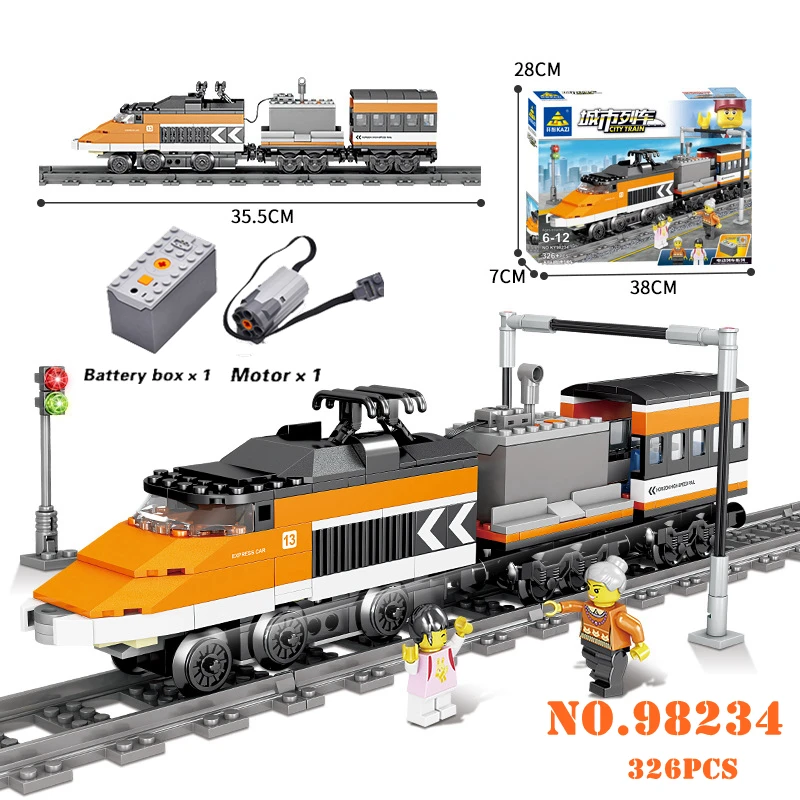 KAZI совместим с Technic Электрический поезд город Rail Creator строительные блоки кирпичи мальчиков наборы игрушек для детей