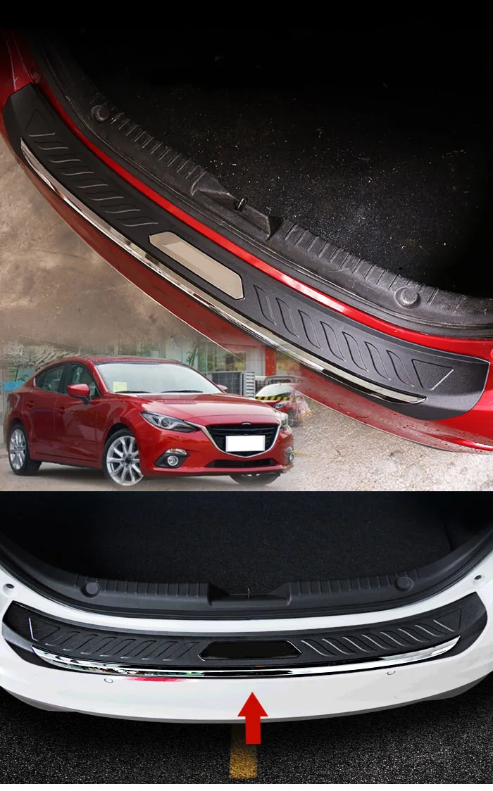 Подходит для Mazda Axela BM ABS задняя колода Бампер протектор ШАГ ПАНЕЛЬ крышка загрузки подоконник подстилка в багажник отделка