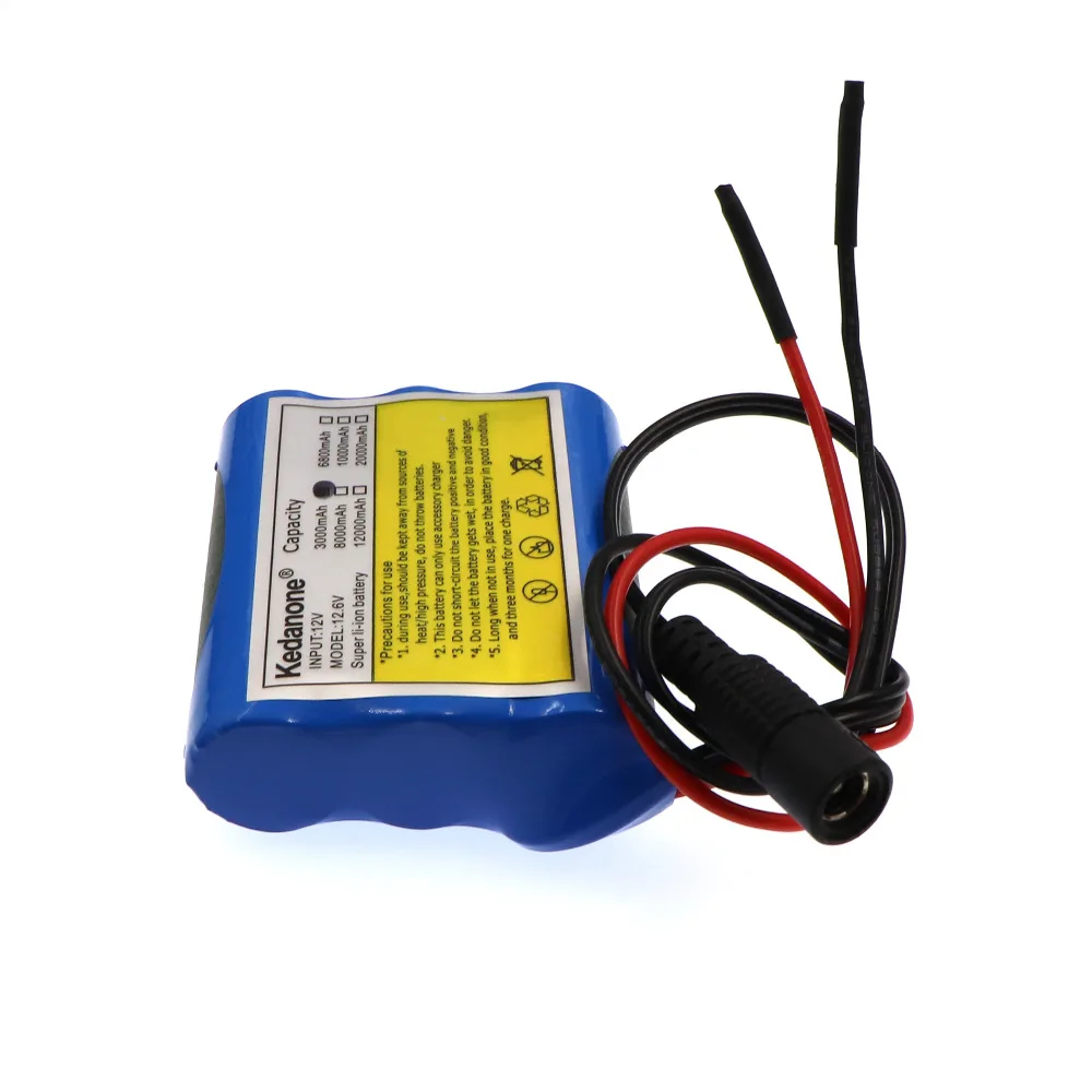 2018 Kedanone 12V3000 DC 12v 3000 mAh li-lon DC12V Super Bateria перезаряжаемая + зарядное устройство AC explos-prova