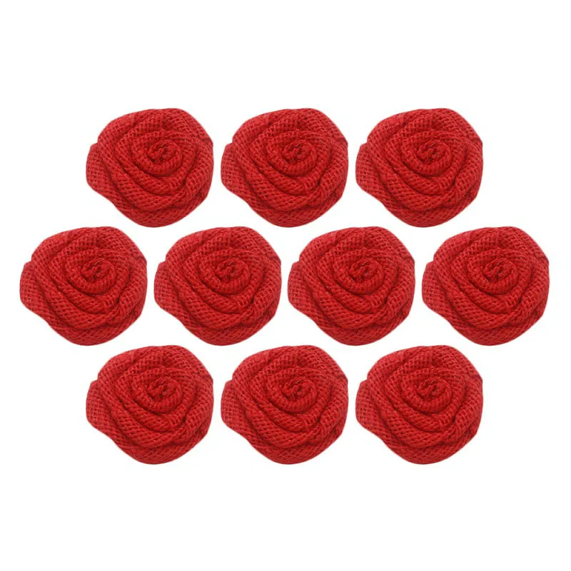 10 pcs red Hessian джутовая Мешковина настольная дорожка стул створка букет из мешковины баннер лента из конопляной веревки для рукоделия День рождения Свадебная вечеринка украшения - Цвет: 10 pcs red