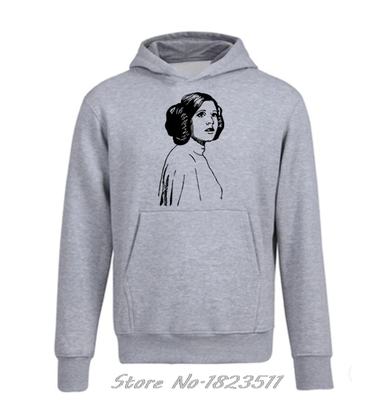 Новая осенне зимняя флисовая толстовка с капюшоном Carrie Fisher Princess Leia Tribute забавным