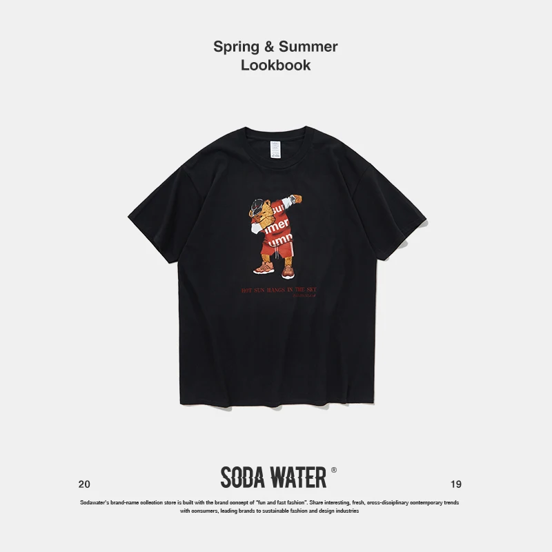 Сода вода 2019 летняя футболка мужская хип хоп Рок Swag Футболка с принтом