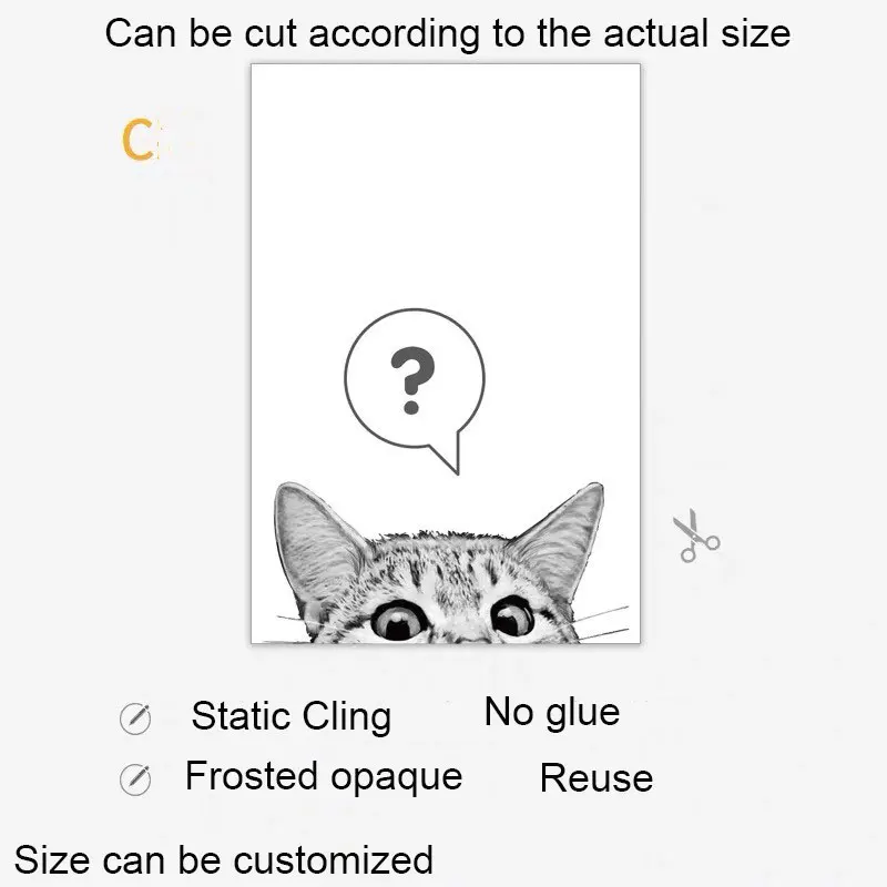 80cm(w)x120cm(h) C Pet Shop оконная пленка статическая кошка стеклянная наклейка витражная декоративная ПВХ пленка для конфиденциальности на стекло кухня гостиная Индивидуальный размер наклейка - Цвет: 80cm(w)x120cm(h) C