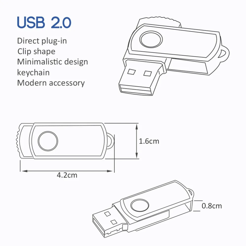 Металлический флеш накопитель LEIZHAN 64 ГБ USB Флешка 32 Гб для хранения данных и
