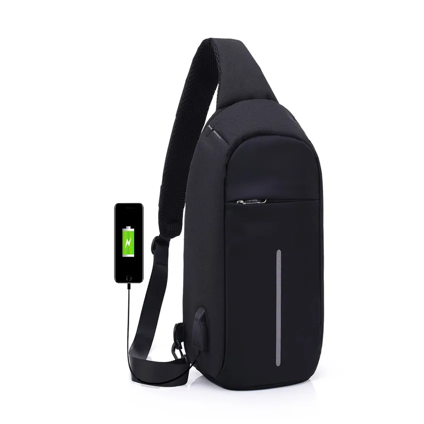 Black Bag Новое поступление USB Противоугонная пряжка дизайн высокая емкость нагрудная сумка мужская сумка через плечо костюм для Pad водоотталкивающая сумка на плечо - Цвет: Black Bag