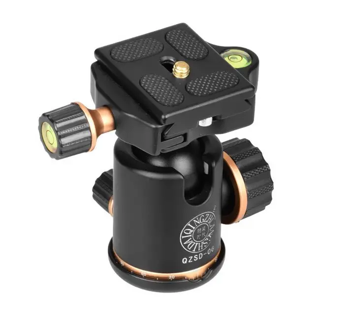 QZSD Q06 Aluminum Alloy Tripod ballhead/Ball Head With Quick Release Plate &ampTwo levels Maximum Load 8KG For Benro Siru Manfrotto |